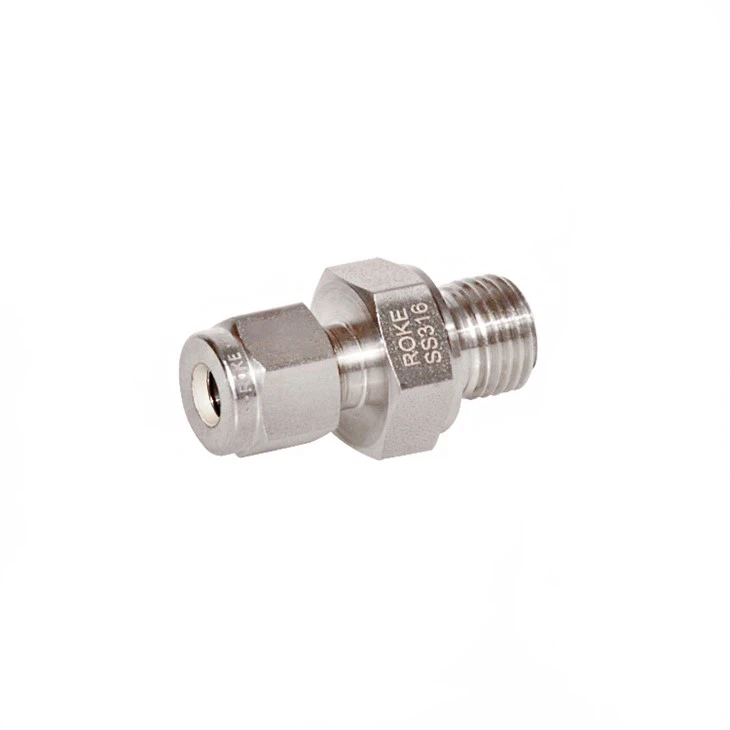 Conector SS316 de 1/16 polegadas de ferrule duplo